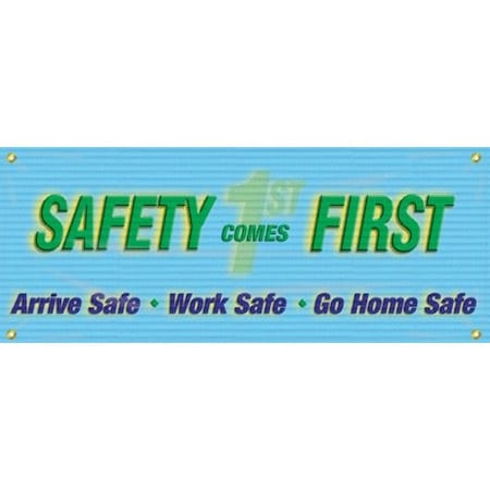 Accuform MESH BANNERS SAFETY COMES FIRST  MBM319 MBM319